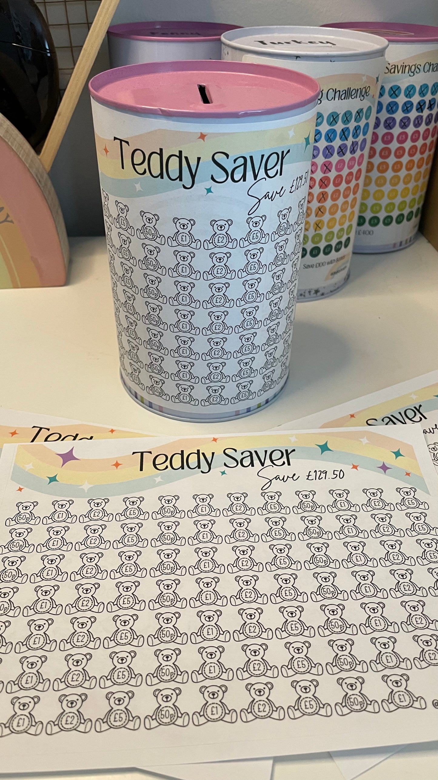 Teddy Saver Children's Savings Sticker