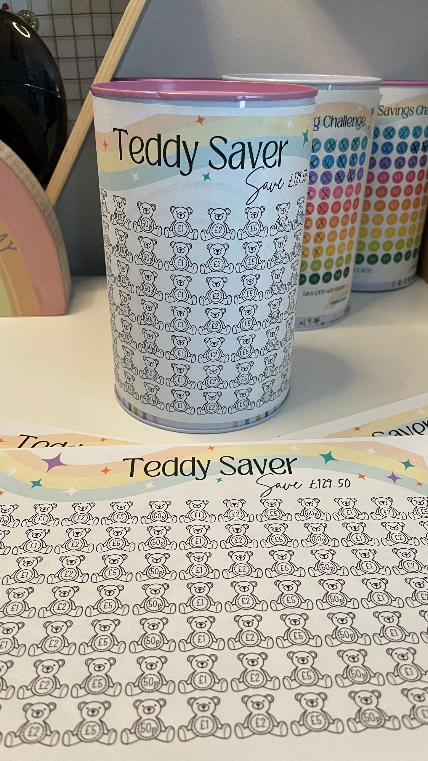 Teddy Saver Children's Savings Sticker