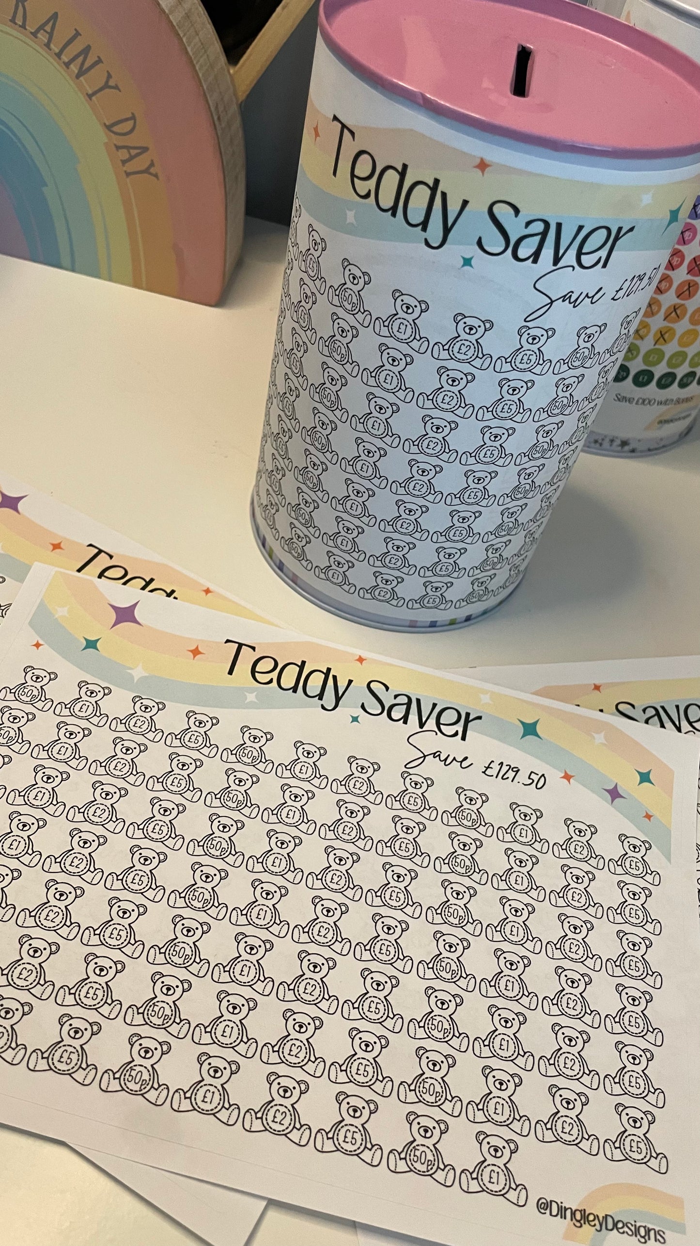 Teddy Saver Children's Savings Sticker